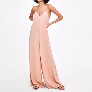 Zara Wide Leg Jumpsuit - Blush Pink